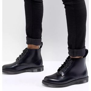 DR. MARTENS Emmeline Refined Lace Up Leather Boots Black Size 5